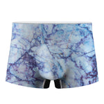 Blue Marble Print Men's Boxer Briefs