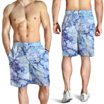 Blue Marble Print Men's Shorts