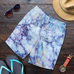 Blue Marble Print Men's Shorts