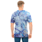 Blue Marble Print Men's T-Shirt