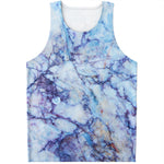 Blue Marble Print Men's Tank Top