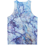 Blue Marble Print Men's Tank Top