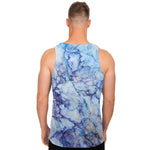 Blue Marble Print Men's Tank Top