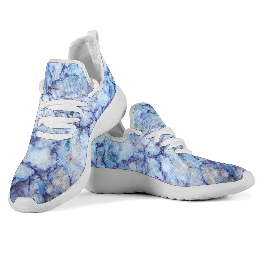 Blue Marble Print Mesh Knit Shoes GearFrost