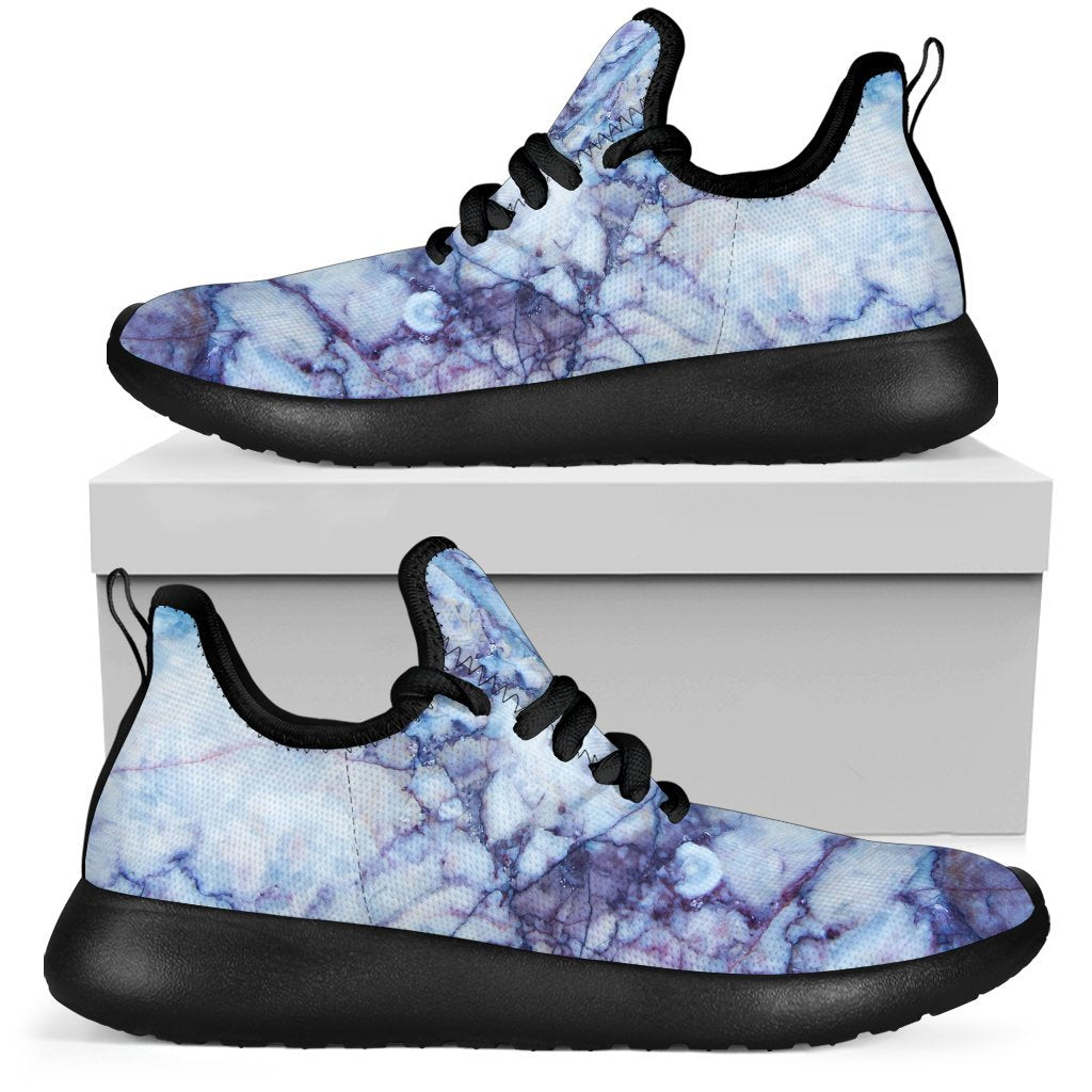 Blue Marble Print Mesh Knit Shoes GearFrost