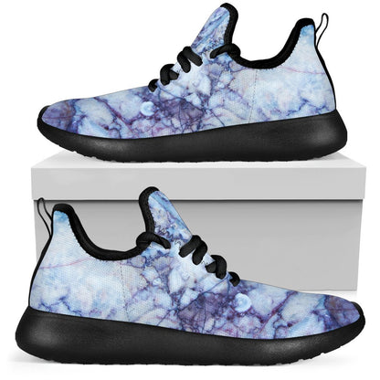 Blue Marble Print Mesh Knit Shoes GearFrost