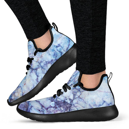 Blue Marble Print Mesh Knit Shoes GearFrost