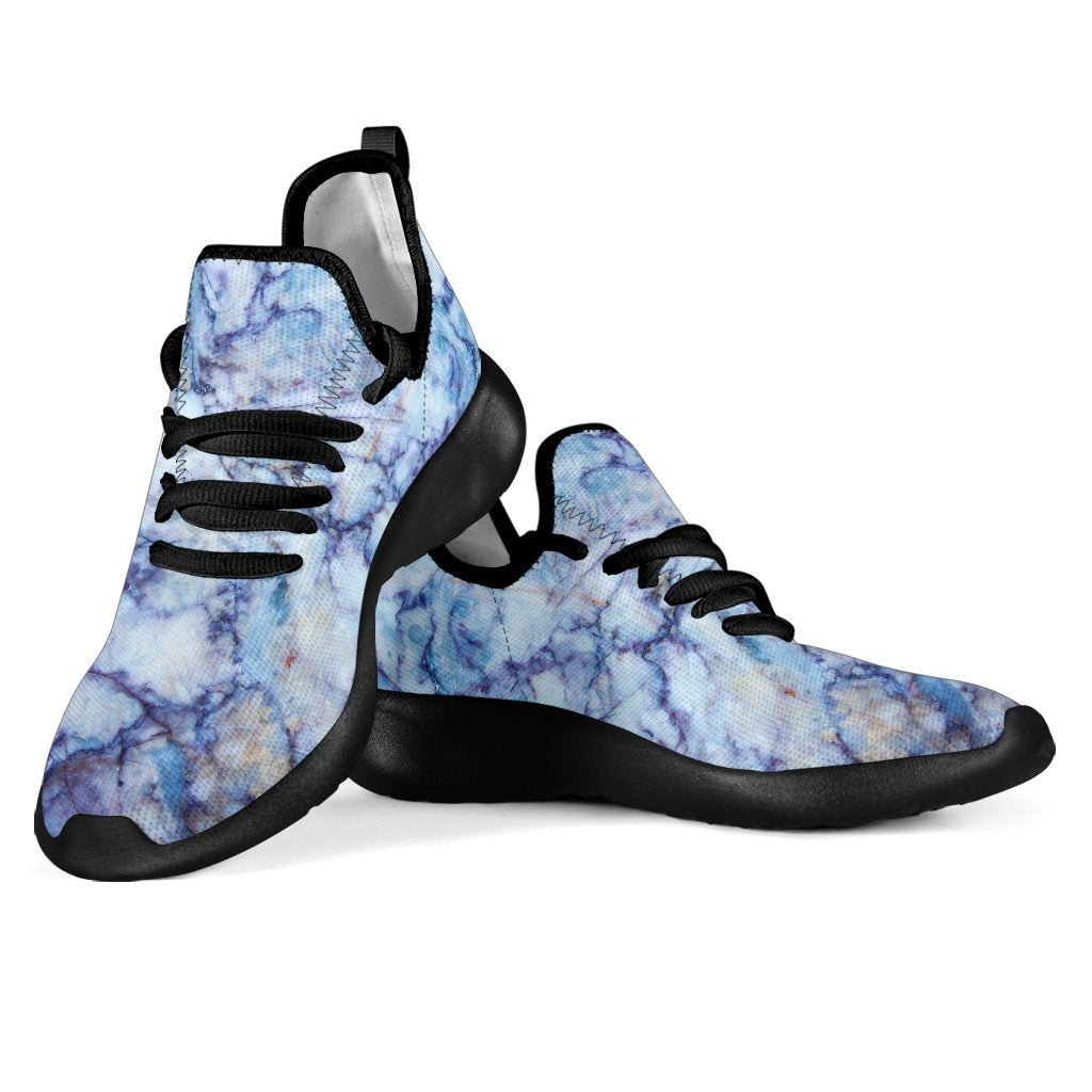 Blue Marble Print Mesh Knit Shoes GearFrost
