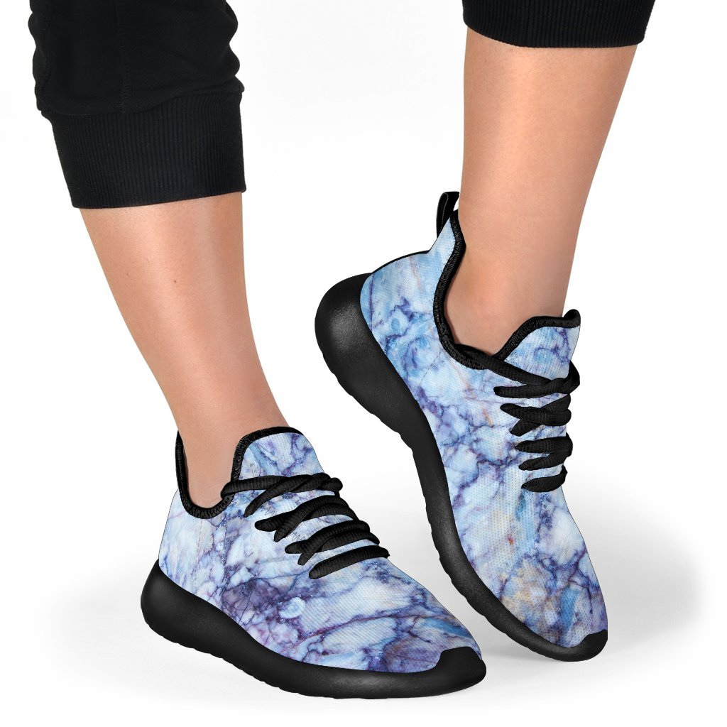 Blue Marble Print Mesh Knit Shoes GearFrost