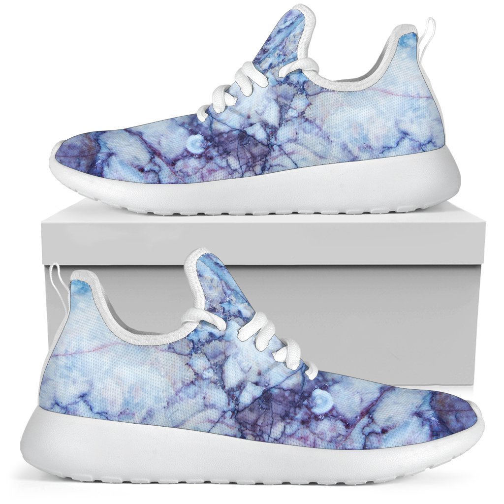 Blue Marble Print Mesh Knit Shoes GearFrost