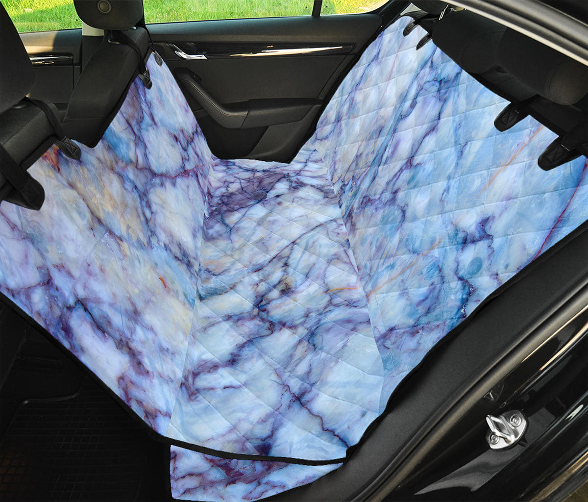 Blue Marble Print Pet Car Back Seat Cover