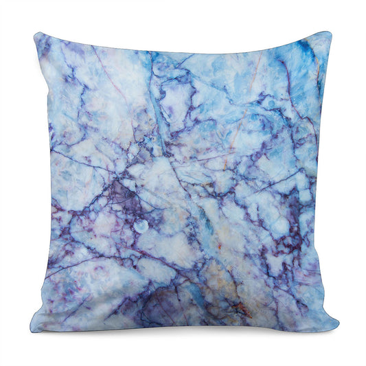 Blue Marble Print Pillow Cover