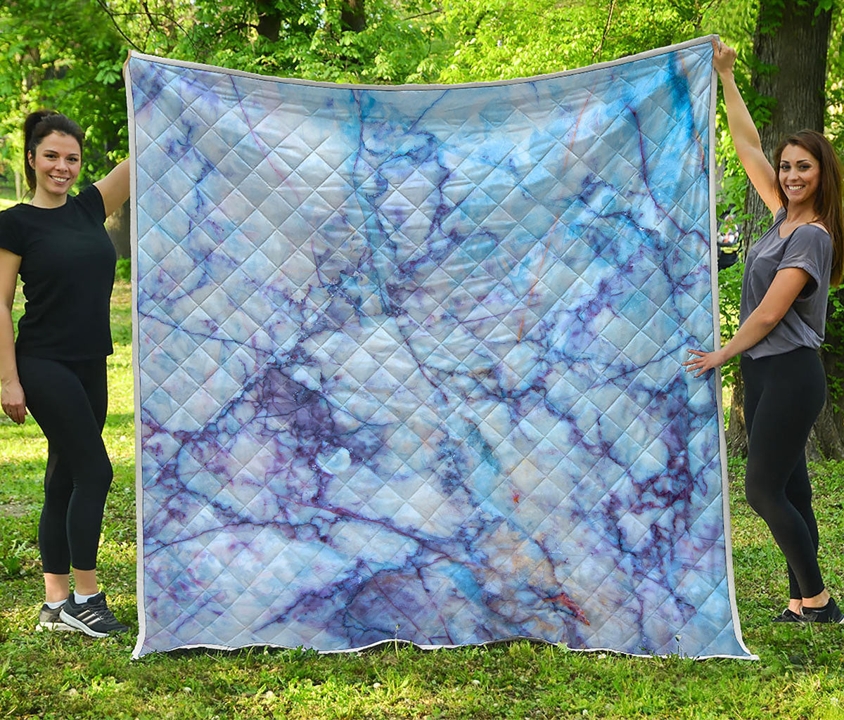 Blue Marble Print Quilt