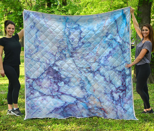 Blue Marble Print Quilt