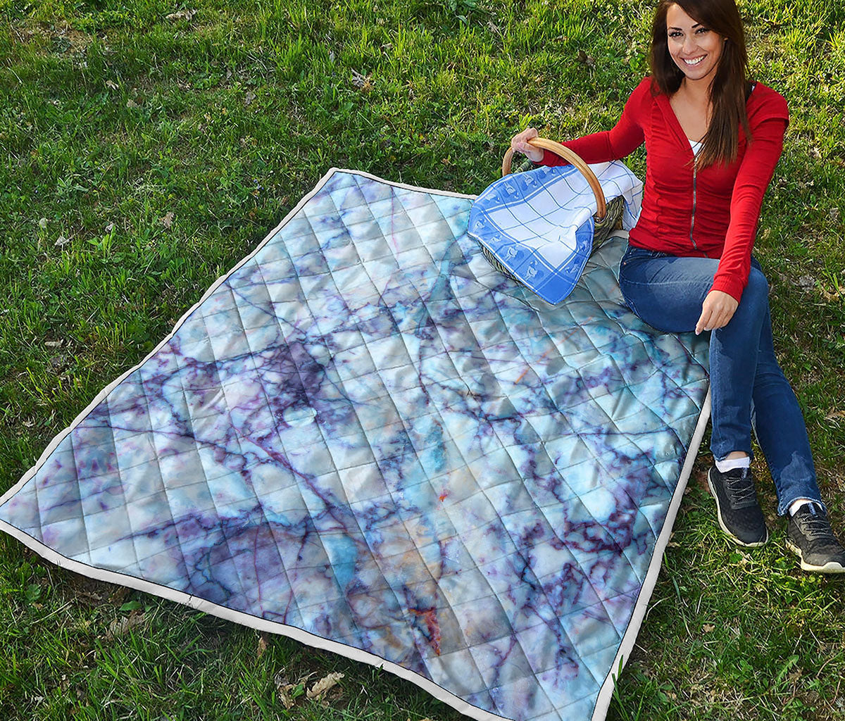 Blue Marble Print Quilt