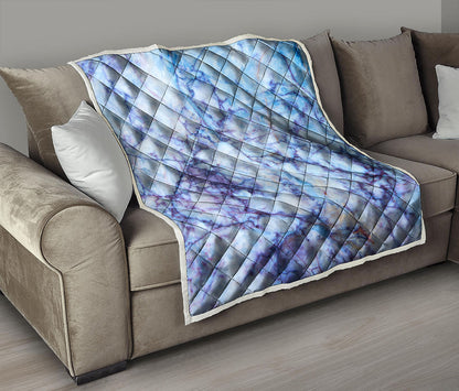 Blue Marble Print Quilt