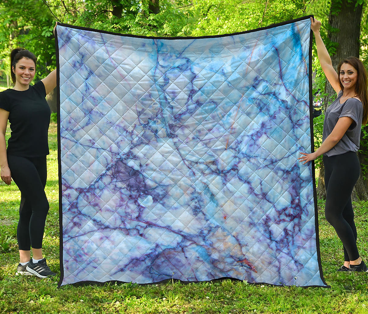 Blue Marble Print Quilt