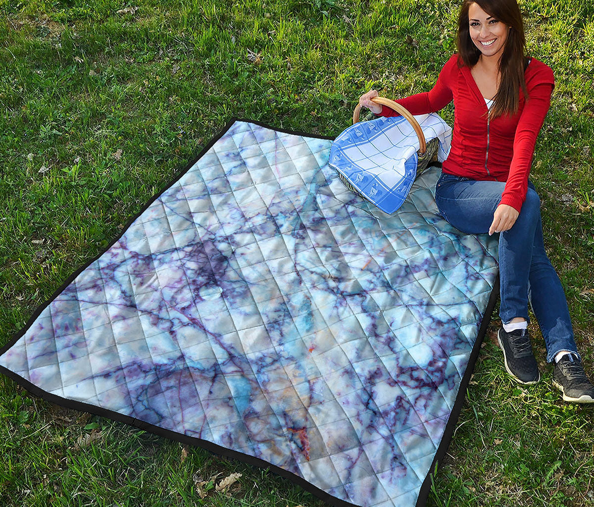 Blue Marble Print Quilt