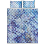 Blue Marble Print Quilt Bed Set