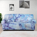 Blue Marble Print Sofa Cover