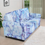 Blue Marble Print Sofa Cover