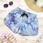 Blue Marble Print Women's Shorts