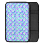 Blue Mermaid Scales Pattern Print Car Center Console Cover