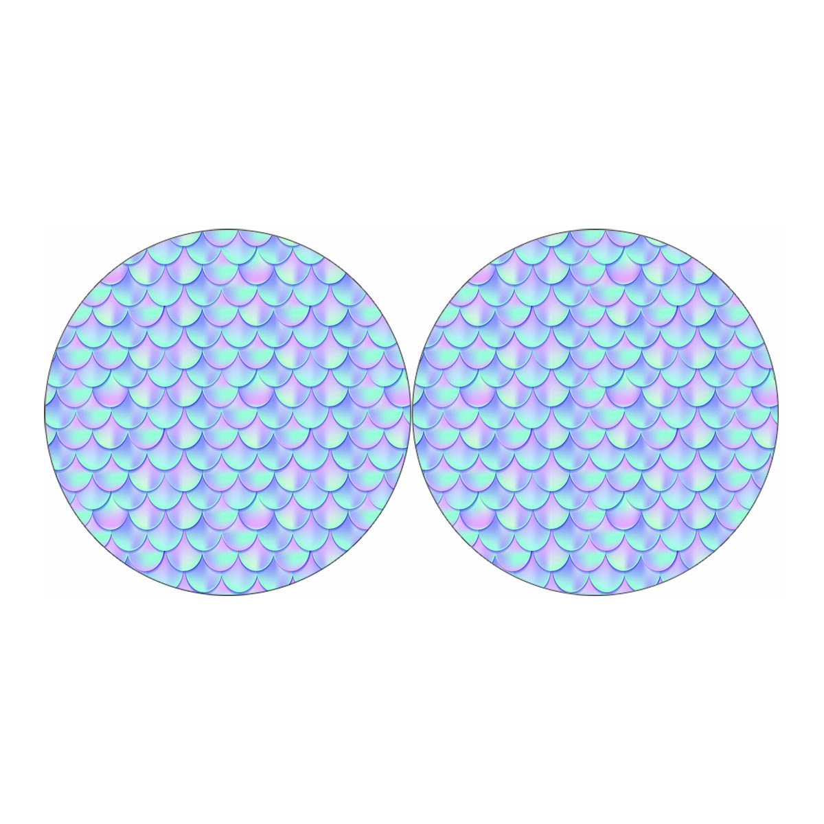 Blue Mermaid Scales Pattern Print Car Coasters