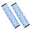 Blue Mermaid Scales Pattern Print Car Seat Belt Covers