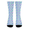 Blue Mermaid Scales Pattern Print Crew Socks