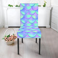 Blue Mermaid Scales Pattern Print Dining Chair Slipcover