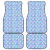 Blue Mermaid Scales Pattern Print Front and Back Car Floor Mats