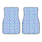 Blue Mermaid Scales Pattern Print Front Car Floor Mats