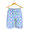 Blue Mermaid Scales Pattern Print Men's Shorts