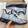 Blue Mermaid Scales Pattern Print Mesh Knit Shoes