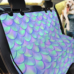 Blue Mermaid Scales Pattern Print Pet Car Back Seat Cover