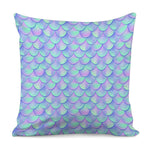 Blue Mermaid Scales Pattern Print Pillow Cover