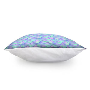 Blue Mermaid Scales Pattern Print Pillow Cover