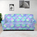 Blue Mermaid Scales Pattern Print Sofa Cover