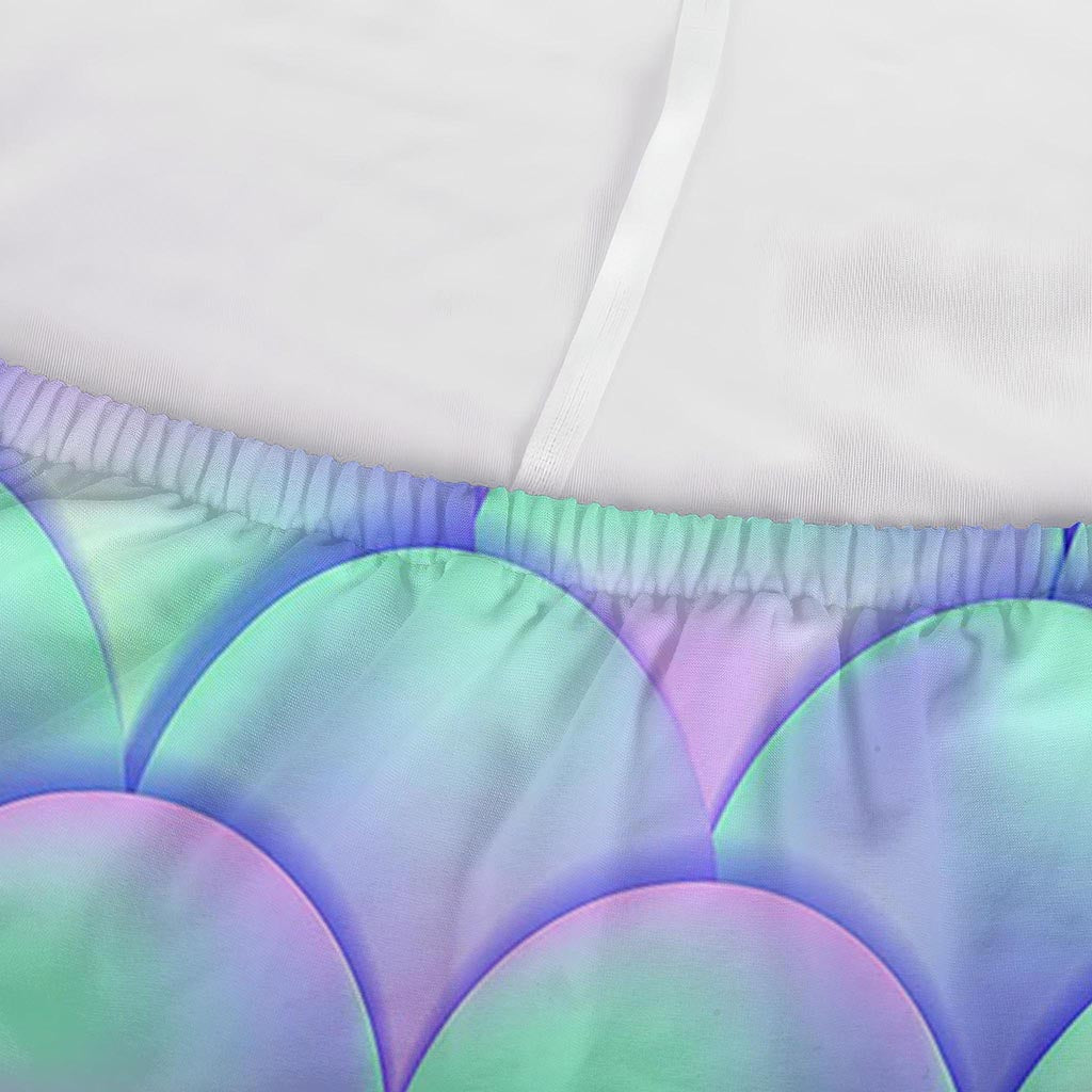 Blue Mermaid Scales Pattern Print Sofa Cover