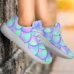 Blue Mermaid Scales Pattern Print Sport Shoes GearFrost