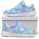 Blue Mermaid Scales Pattern Print Sport Shoes GearFrost