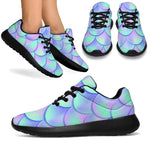 Blue Mermaid Scales Pattern Print Sport Shoes GearFrost