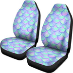 Blue Mermaid Scales Pattern Print Universal Fit Car Seat Covers