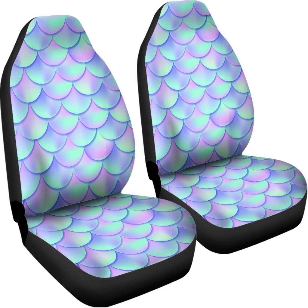 Blue Mermaid Scales Pattern Print Universal Fit Car Seat Covers