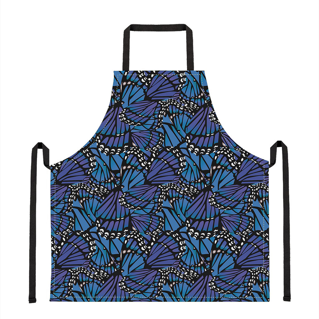 Blue Monarch Butterfly Wings Print Apron