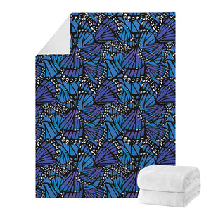 Blue Monarch Butterfly Wings Print Blanket