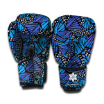 Blue Monarch Butterfly Wings Print Boxing Gloves