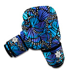 Blue Monarch Butterfly Wings Print Boxing Gloves