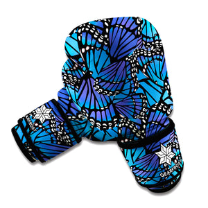 Blue Monarch Butterfly Wings Print Boxing Gloves